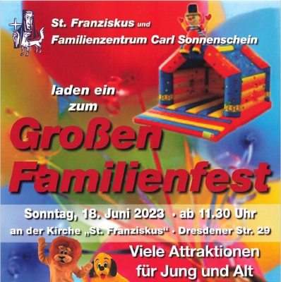 Einladung zum großem Familienfest St. Franziskus 2023